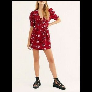 Free People Red Combo Dress